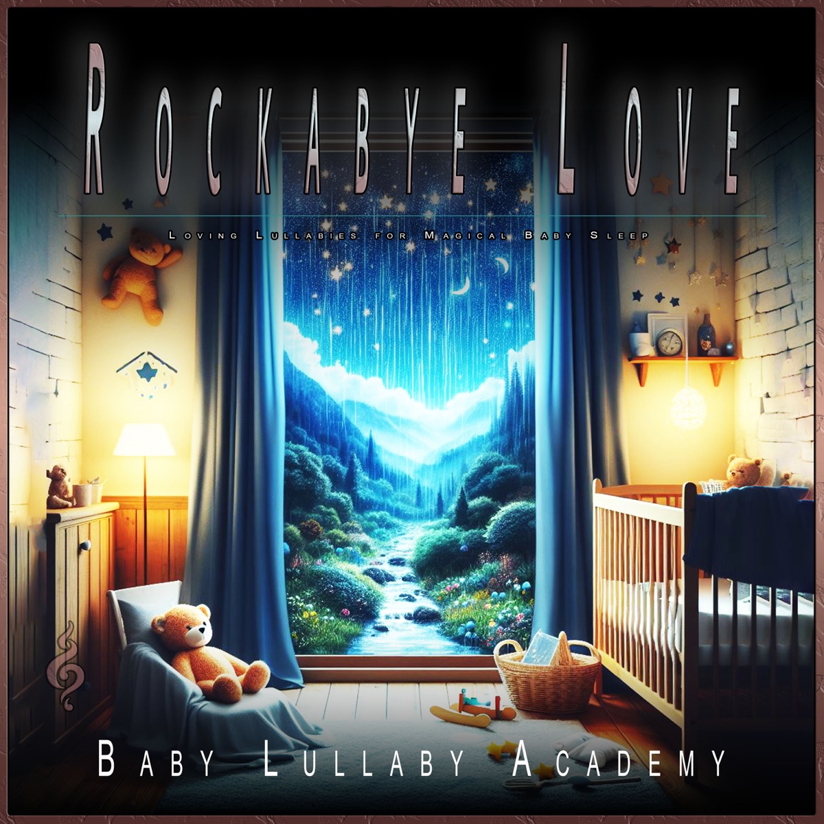 Rockabye Love: Loving Lullabies for Magical Baby Sleep by Baby Lullaby Academy & Aveda Blue album cover artwork