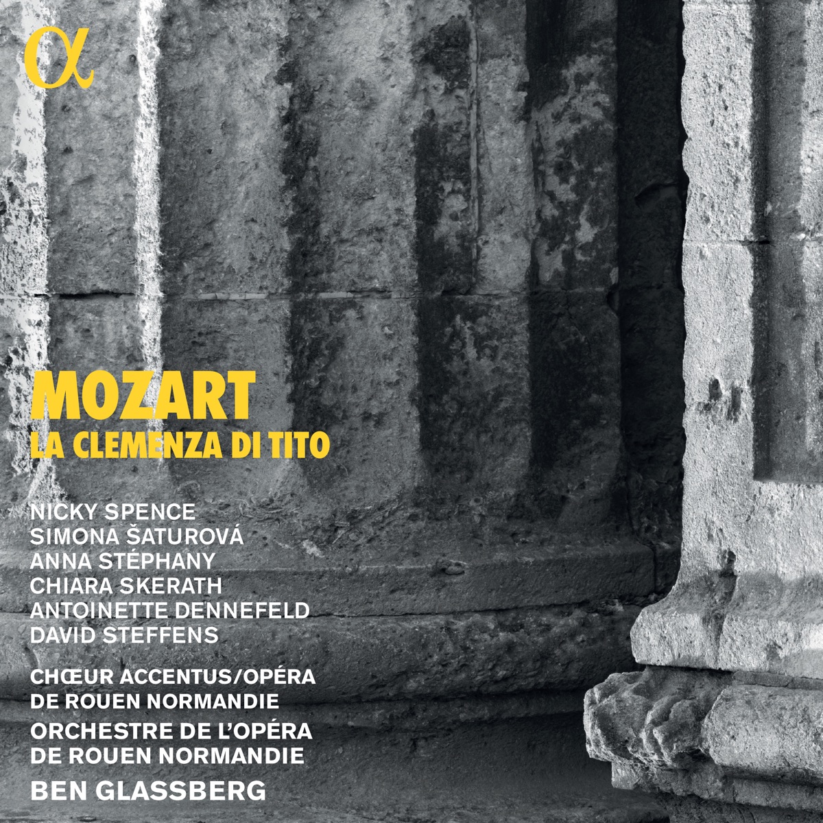 Mozart: La clemenza di Tito by Orchestre de l'Opéra de Rouen Normandie, Ben Glassberg, Nicky Spence & Simona Šaturová album cover