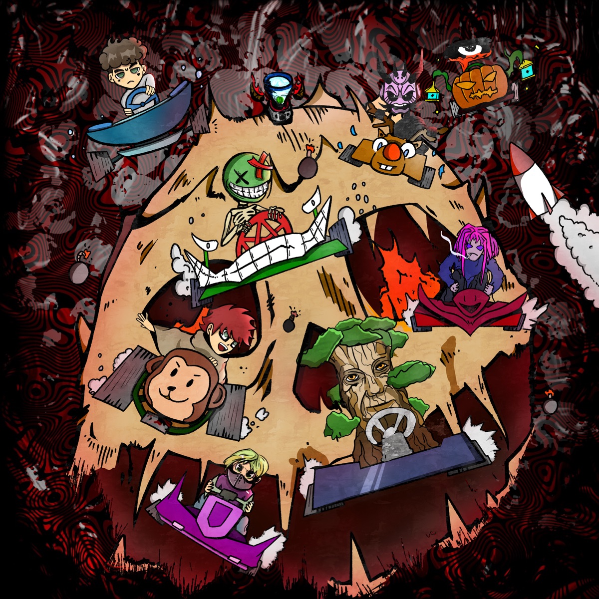 HELLTRIP (feat. purvs, shinki21, Jidanofu, Send 1, 7ACE, Gxxrx Okxmi & TAKVHXSHI) - Single by BADTRIP MUSIC, GREEN ORXNGE & FORGOTTENAGE album cover