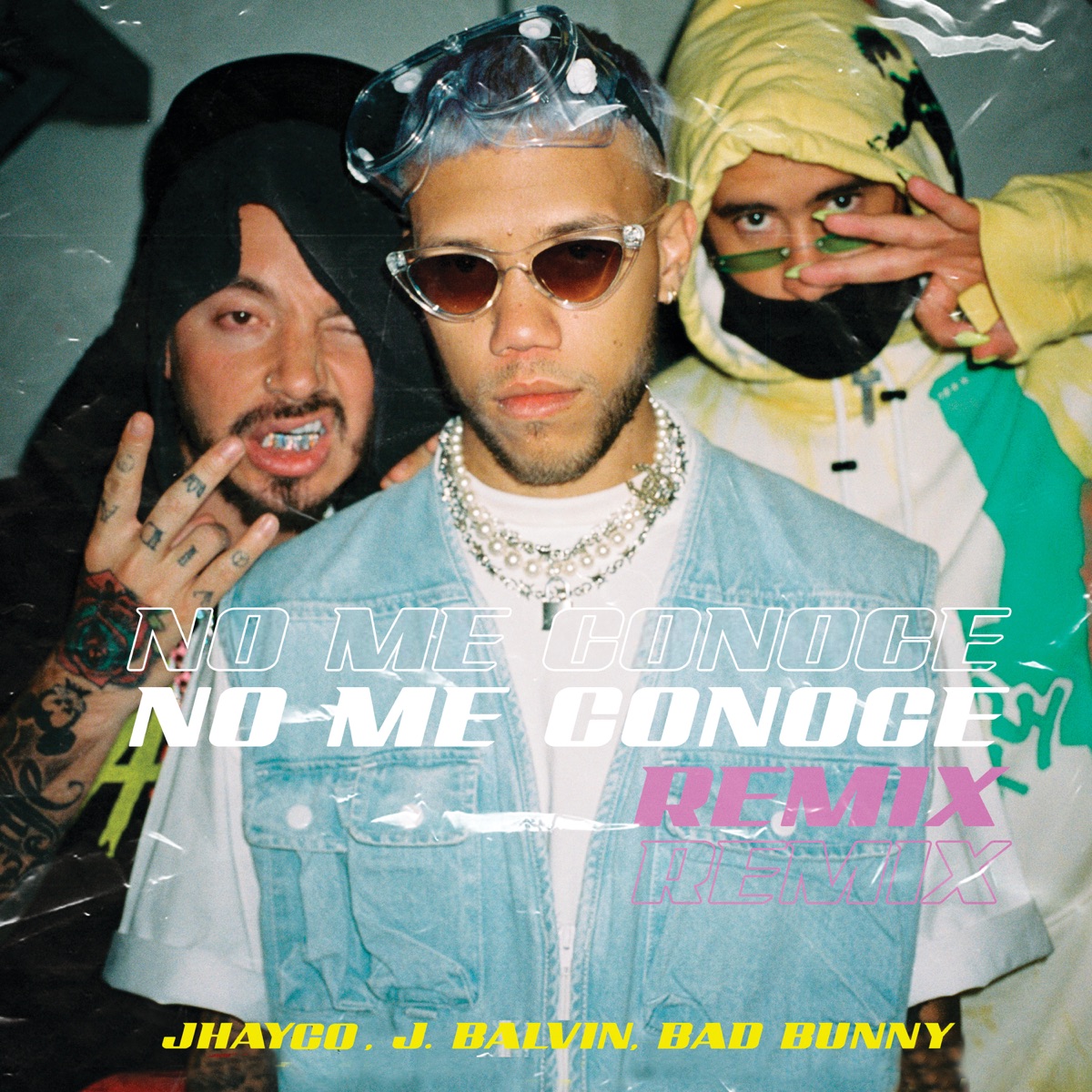 No Me Conoce (Remix) - Single by JHAYCO, J Balvin & Bad Bunny album cover artwork