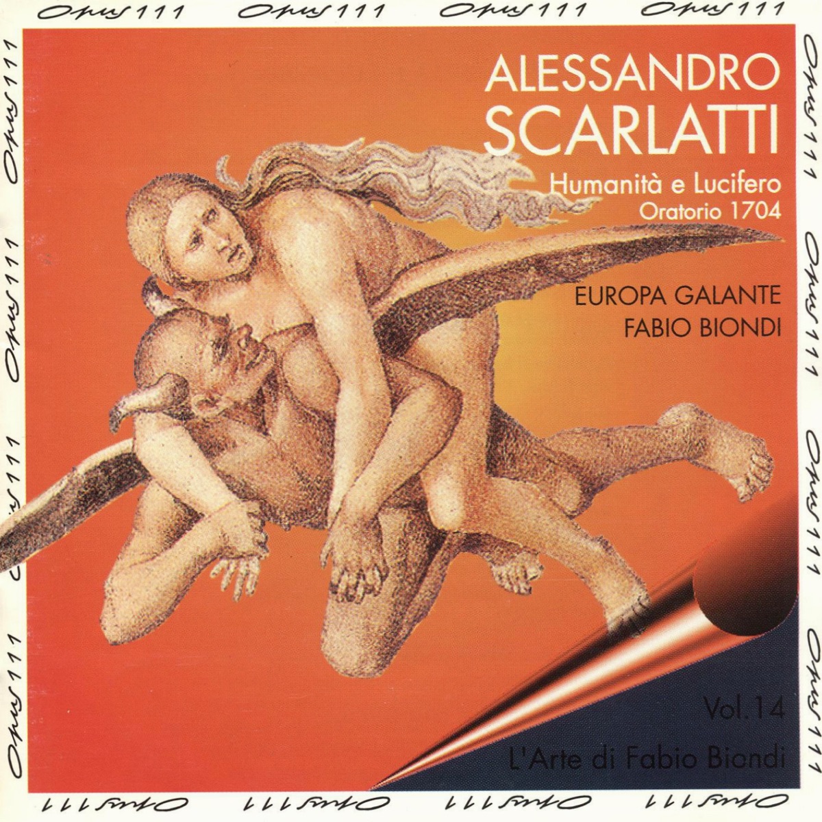 Scarlatti: Humanità e Lucifero by Rossana Bertini, Massimo Crispi, Fabio Biondi & Europa Galante album cover