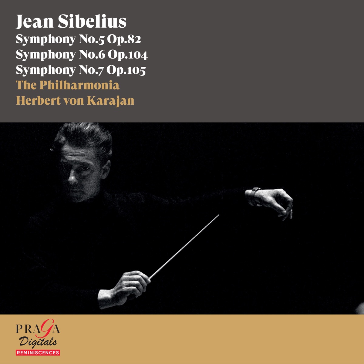 Jean Sibelius: Symphonies Nos. 5, 6 & 7 by Herbert von Karajan & The Philharmonia album cover