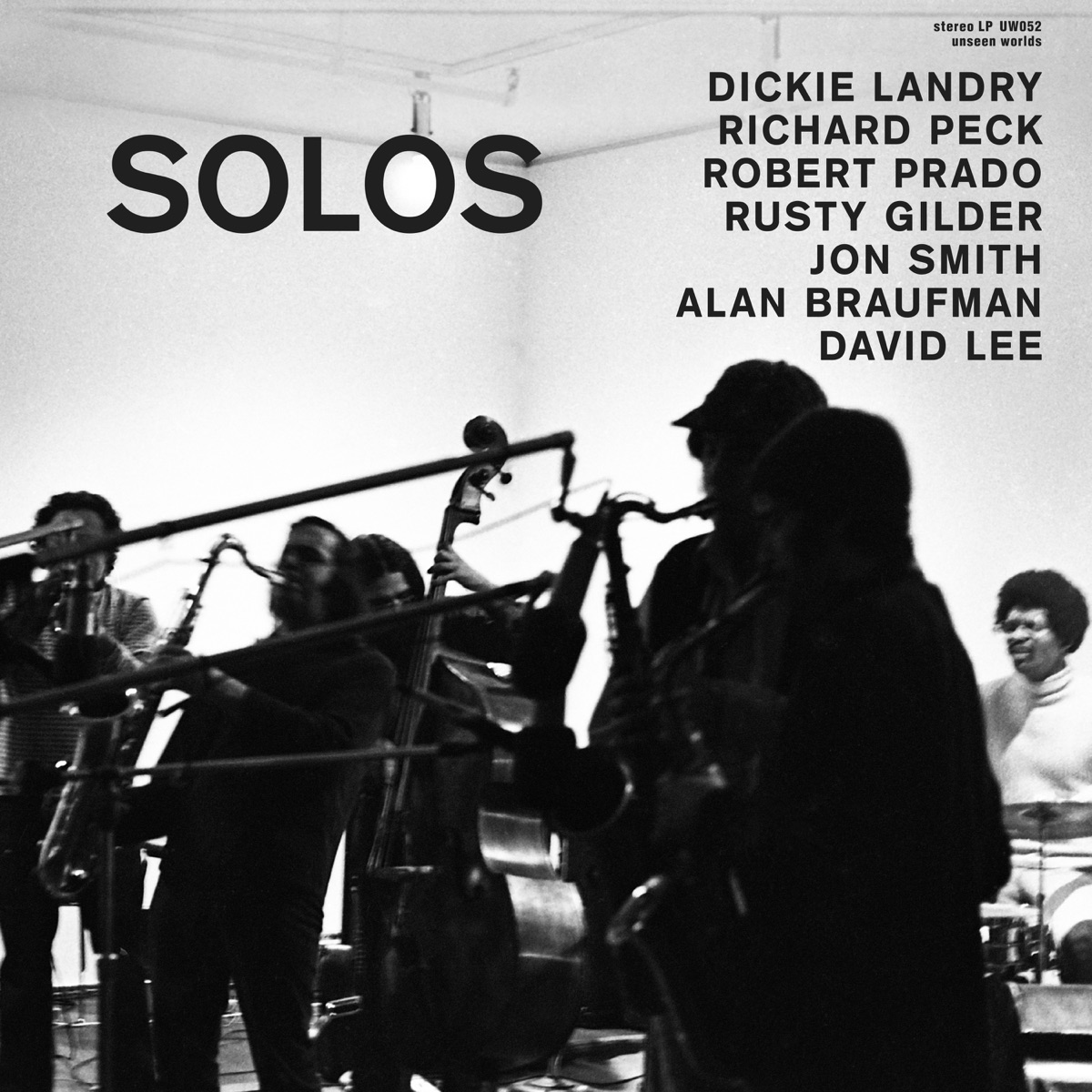 Solos (feat. Richard Peck, Robert Prado, Rusty Gilder, Jon Smith, Alan Braufman & David Lee) by Dickie Landry album cover