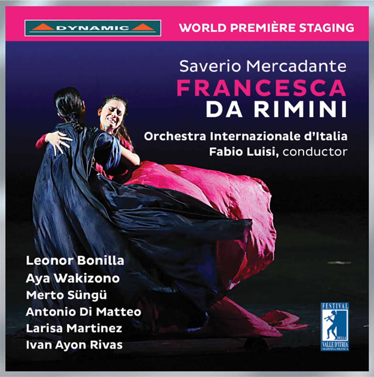 Mercadante: Francesca da Rimini (Live) by Leonor Bonilla, Aya Wakizono, Merto Süngü, Antonio Di Matteo, Orchestra Internazionale d'Italia & Fabio Luisi album cover