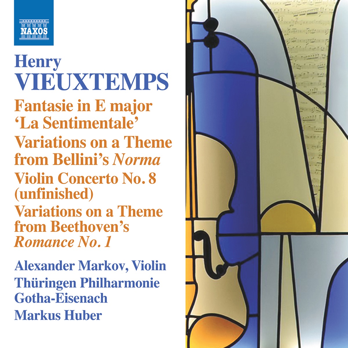 Henry Vieuxtemps: Violin Works by Alexander Markov, Thüringen Philharmonie Gotha-Eisenach & Markus Huber album cover