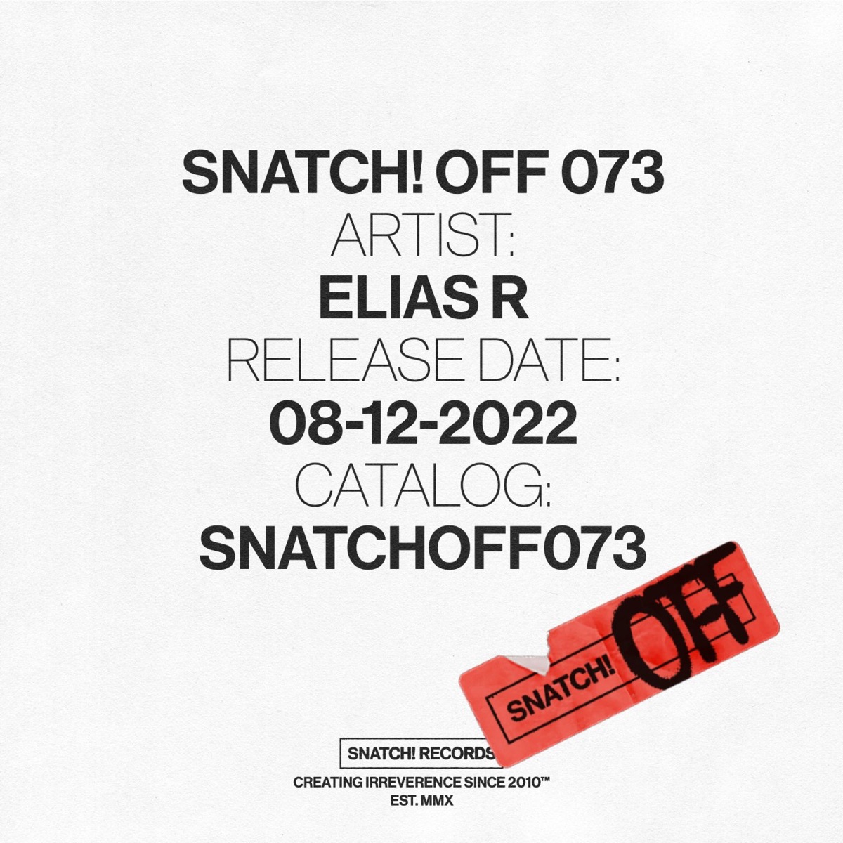 Snatch! OFF 073 - Single by Elias R album cover