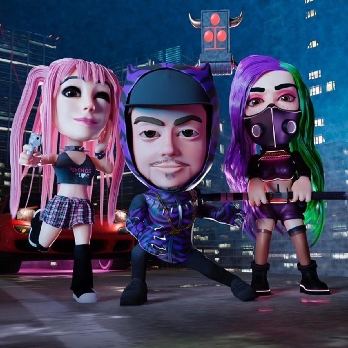 NeonDrifting - Single by B-Train, Pinkii & ONI INC. album cover