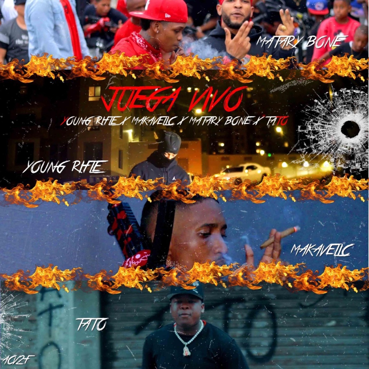 Juega Vivo (feat. Matary Bone, Tato_official & Makavelic) [En vivo] - Single by YoungRifle album cover