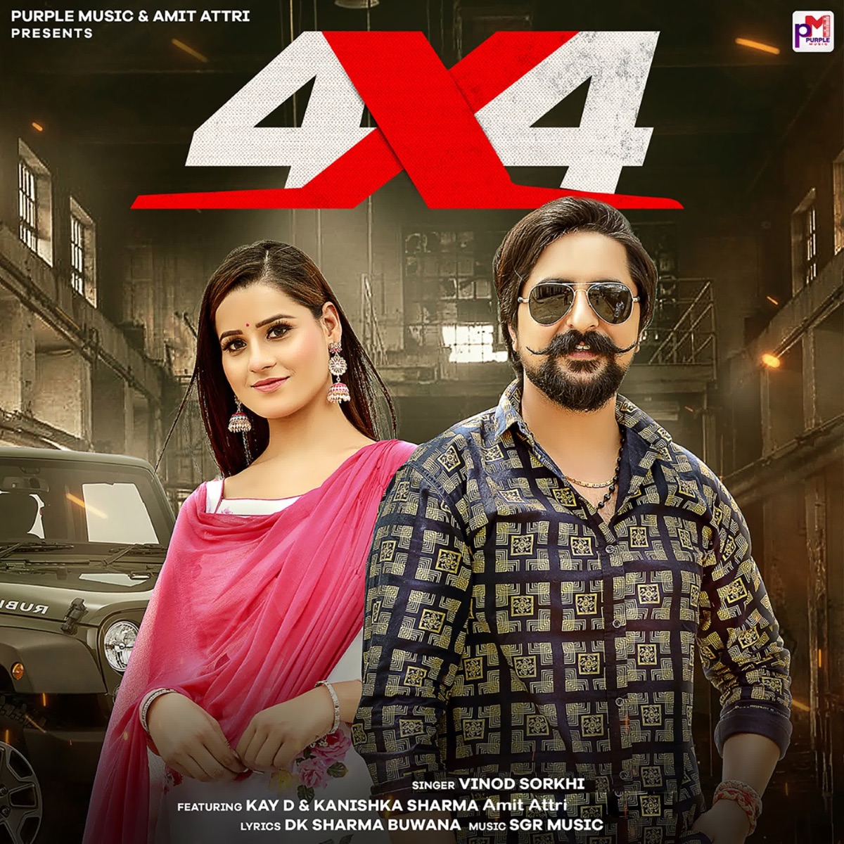 4x4 (feat. Kay D, Kanishka Sharma, Amit Attri) - Single by Vinod Sorkhi album cover