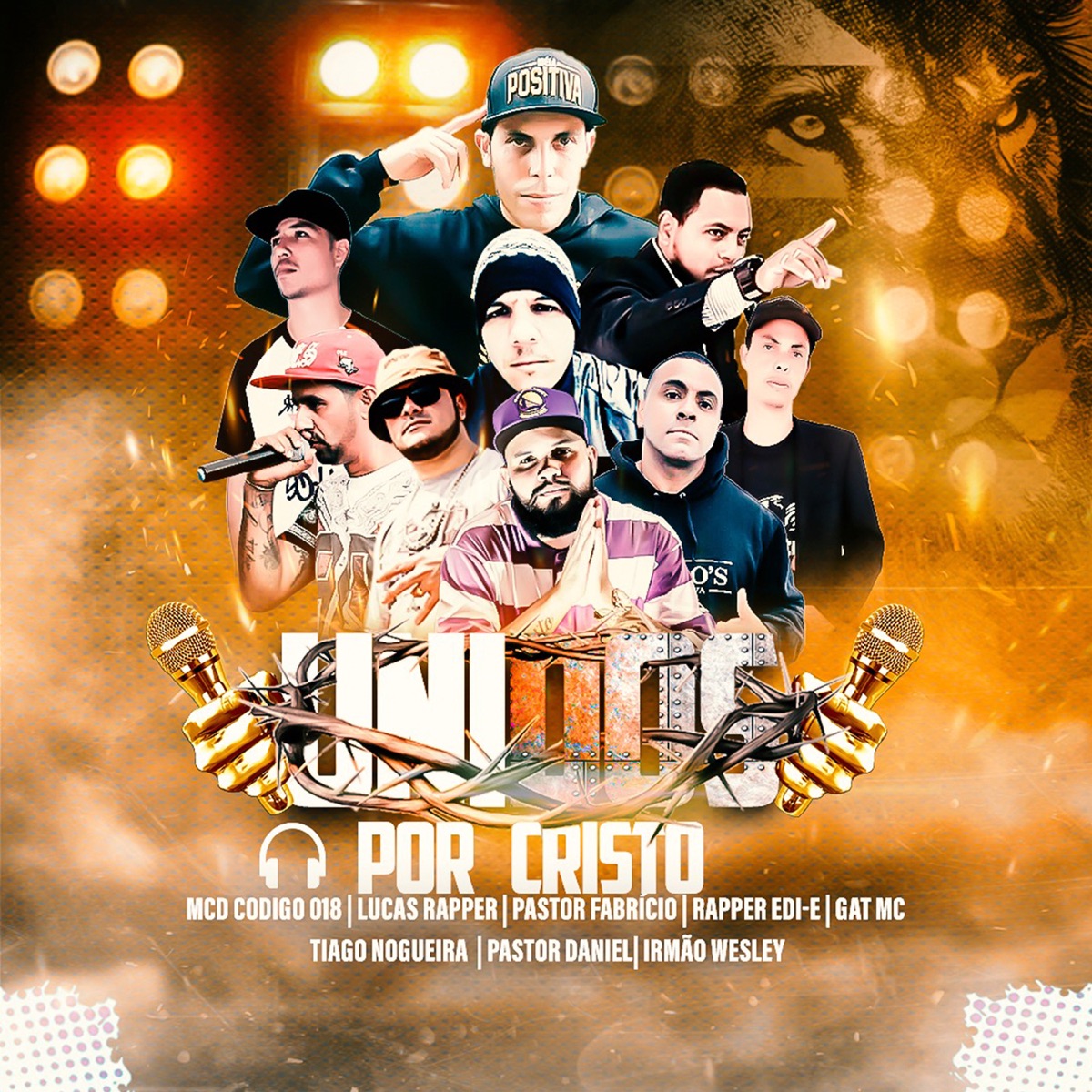Unidos por Cristo (feat. Mano Rodrigo, Irmão Wesley, Daniel Borges, Tiago Nogueira & Rapper Edi-e) - Single by GAT MC album cover