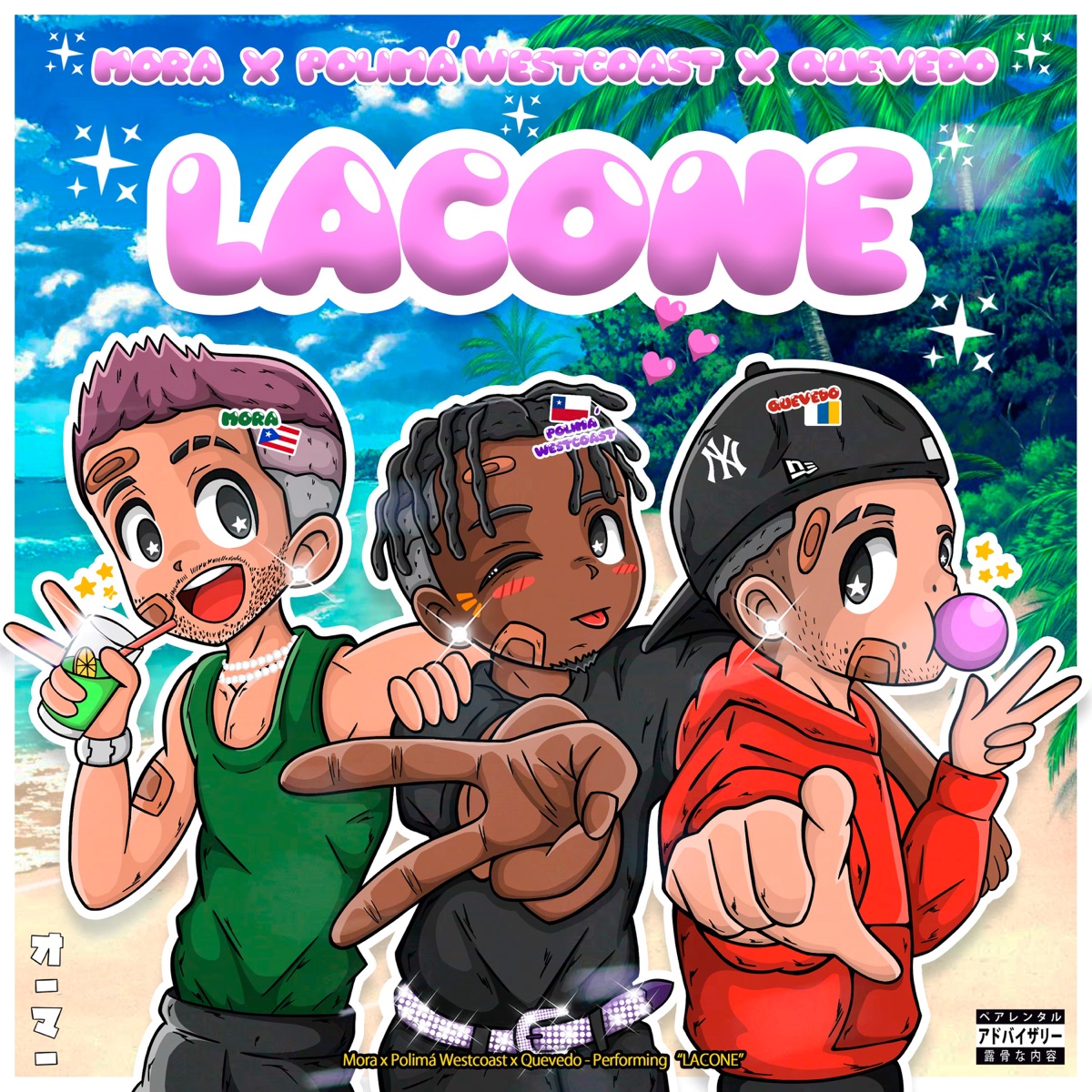 LACONE - Single by Polimá Westcoast, Quevedo & Mora album cover