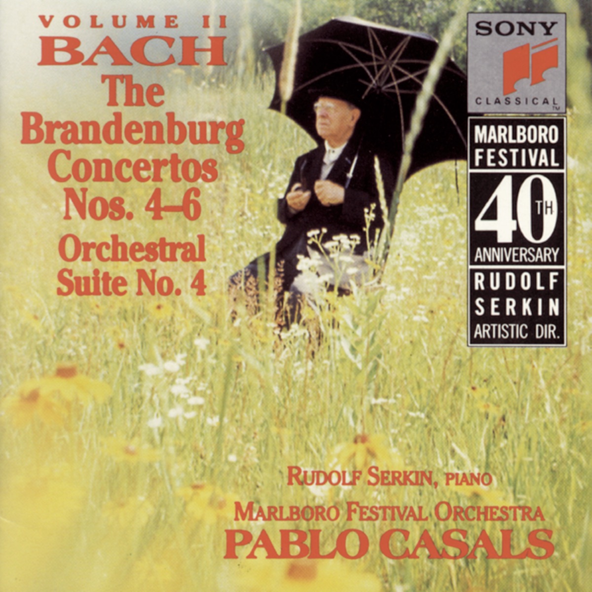 Bach: Brandenburg Concertos Nos. 4-6 & Orchestral Suite No. 4 by Marlboro Festival Orchestra, Pablo Casals & Rudolf Serkin album cover