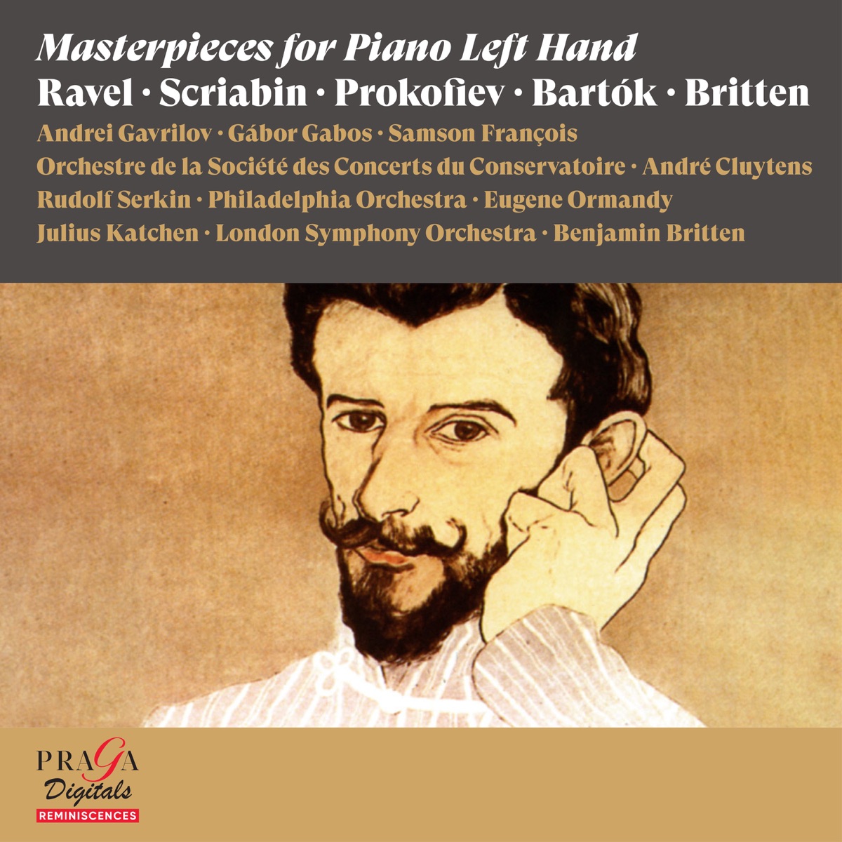 Masterpieces for Piano Left Hand [Ravel, Scriabin, Prokofiev...] by Samson François, Andrei Gavrilov, Rudolf Serkin, Gábor Gabos & Julius Katchen album cover