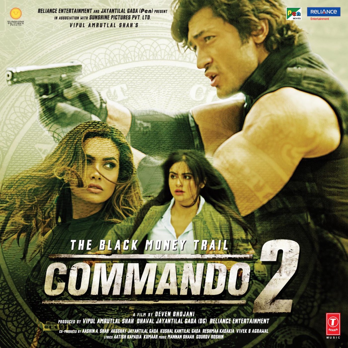 Commando 2 (Original Motion Picture Soundtrack) by Pritam, Gourov-Roshin, Abhijit Vaghani & Mannan Shaah album cover