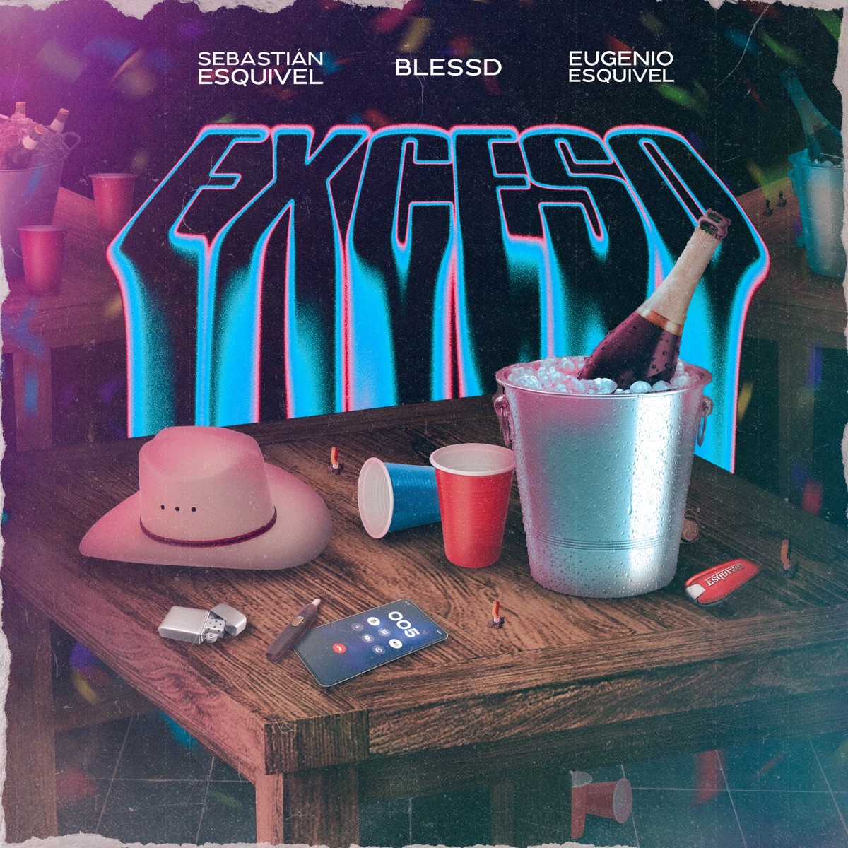EXCESO - Single by Sebastian Esquivel, Blessd & Eugenio Esquivel album cover