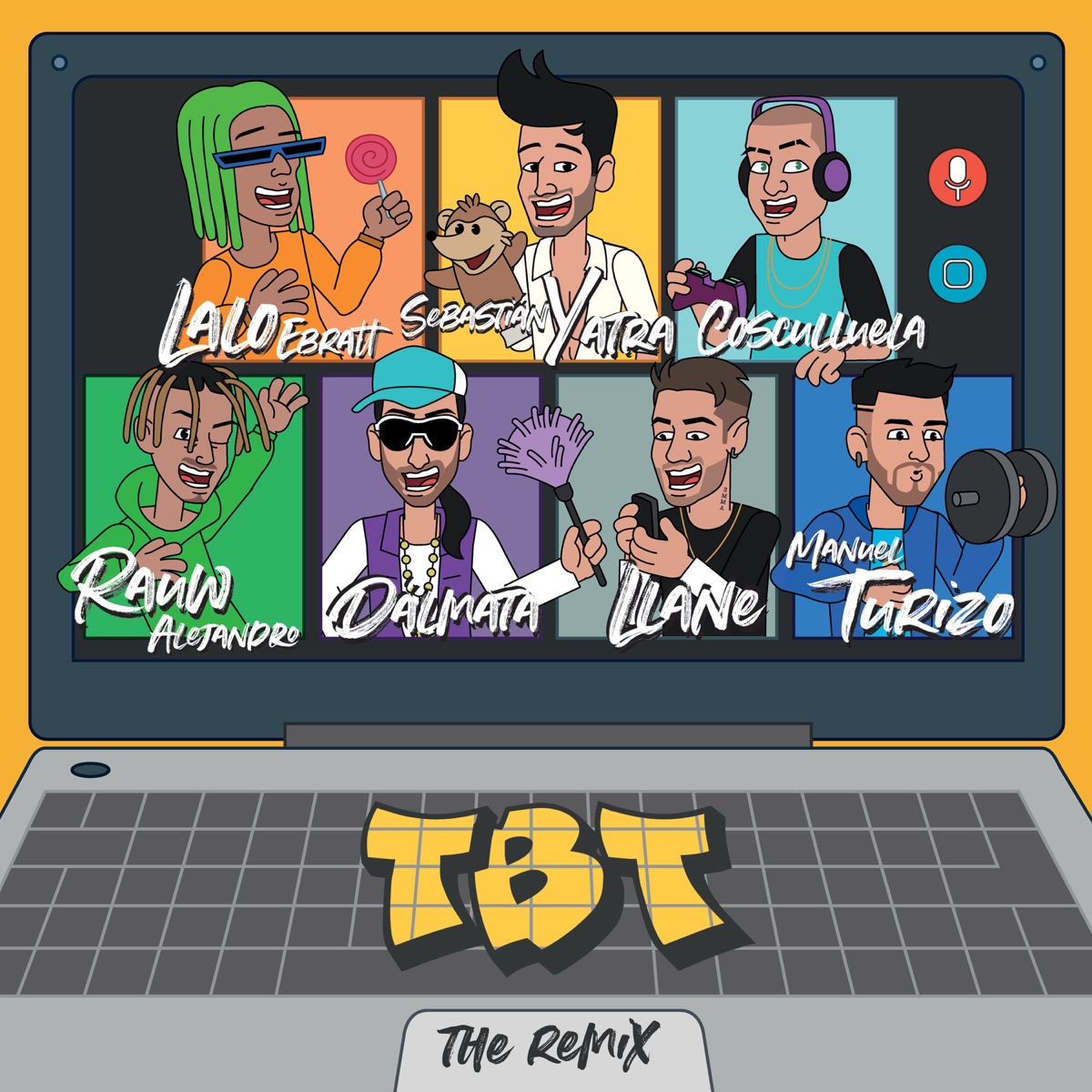 TBT (Remix) [feat. Cosculluela, Lalo Ebratt, Llane & Dalmata] - Single by Sebastián Yatra, Rauw Alejandro & Manuel Turizo album cover