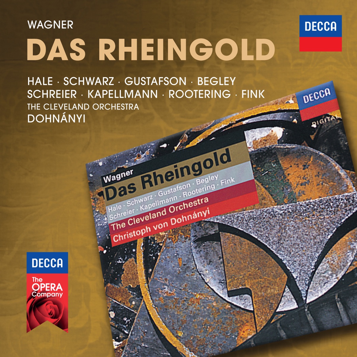 Wagner: Das Rheingold by Robert Hale, Hanna Schwarz, Nancy Gustafson, Kim Begley, Peter Schreier, Franz Josef Kapellmann, Jan-Hendrik Rootering, Walter Fink, The Cleveland Orchestra & Christoph von Dohnányi album cover