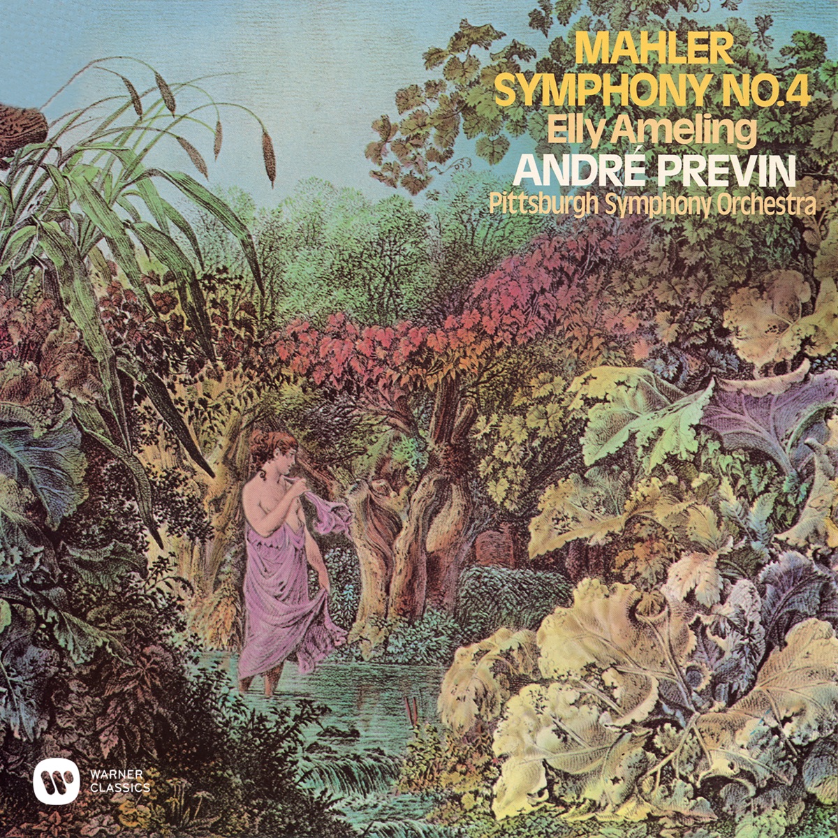 Mahler: Symphony No. 4 by André Previn, Pittsburgh Symphony Orchestra & Elly Ameling album cover