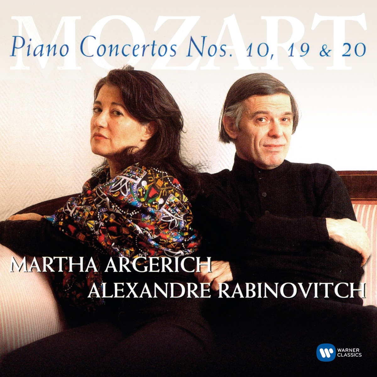 Mozart: Pianos Concertos Nos 10, 19 & 20 by Alexandre Rabinovitch-Barakovsky & Martha Argerich album cover