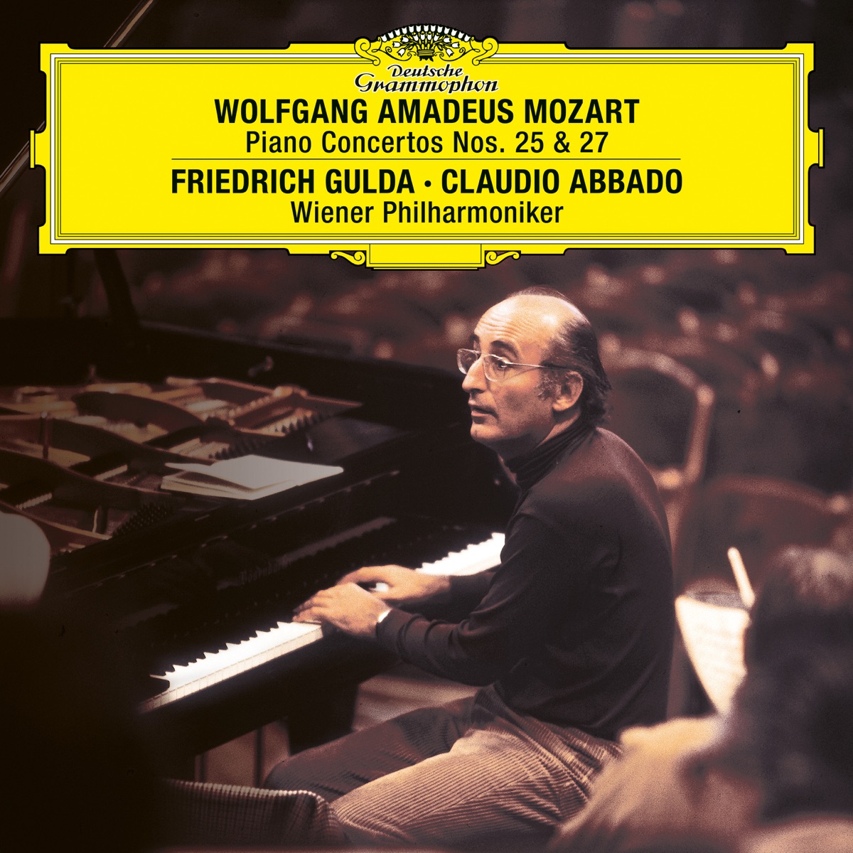 Mozart: Piano Concertos Nos. 25 & 27 by Friedrich Gulda, Vienna Philharmonic & Claudio Abbado album cover