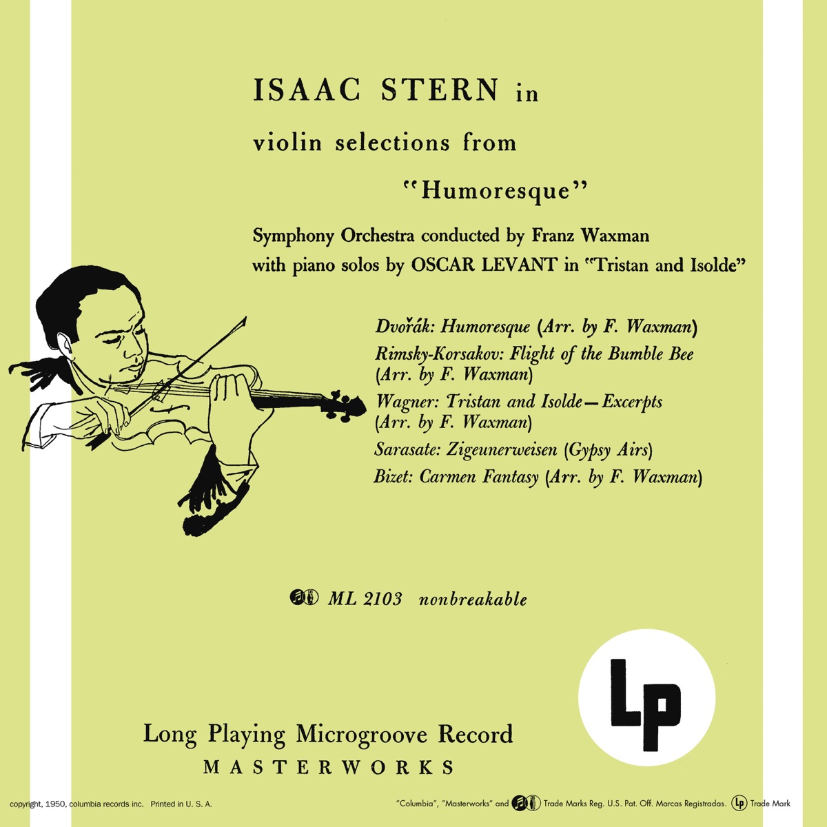 Violin Selections from "Humoresque" by Isaac Stern, Symphony Orchestra & Franz Waxman album cover