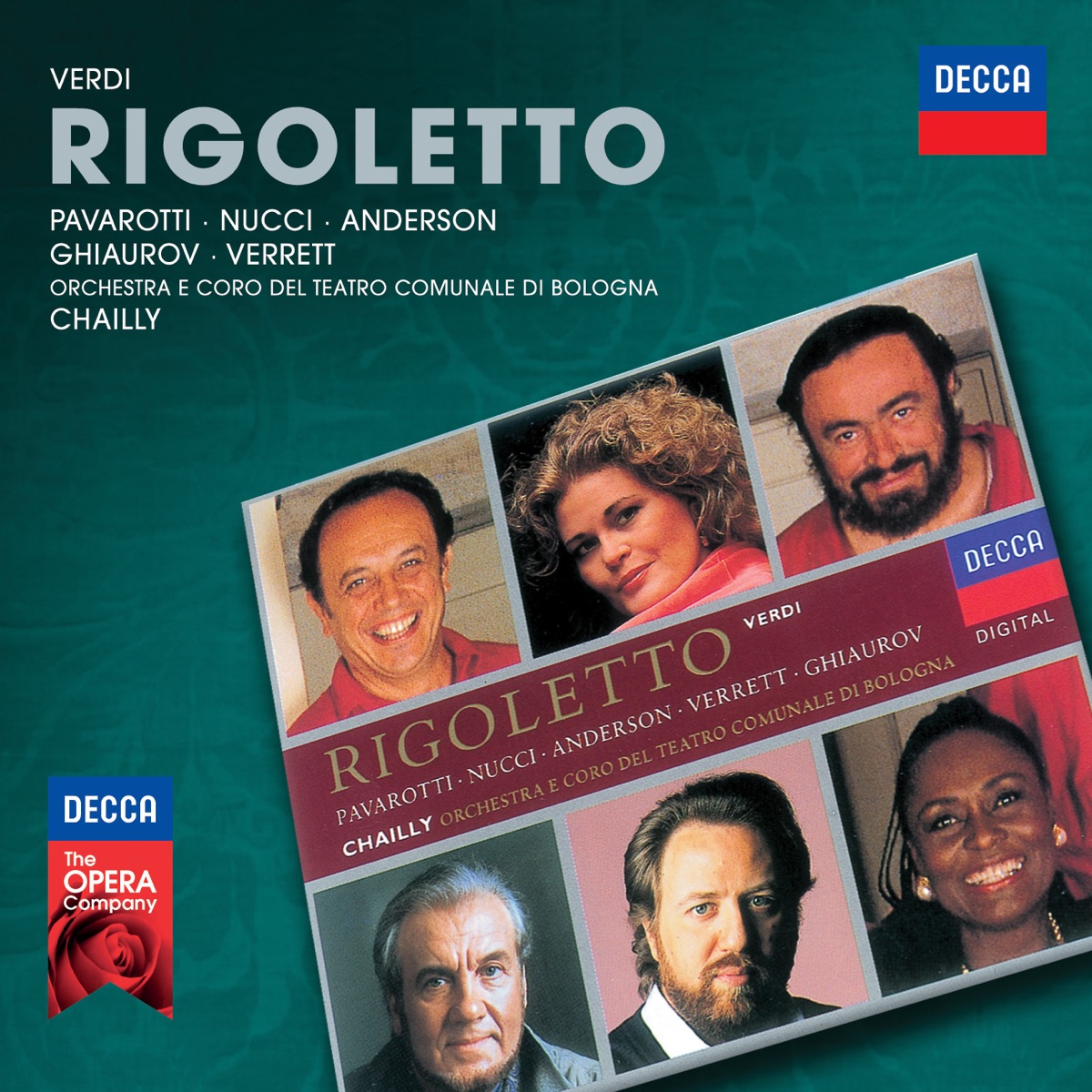 Verdi: Rigoletto by June Anderson, Luciano Pavarotti, Leo Nucci, Nicolai Ghiaurov, Coro del Teatro Comunale di Bologna, Orchestra del Teatro Comunale di Bologna & Riccardo Chailly album cover