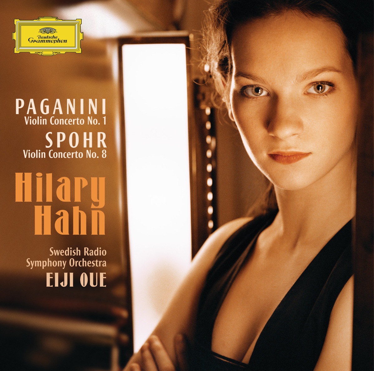 Paganini - Spohr: Violin Concertos (with bonus interview tracks) by Eiji Oue, Hilary Hahn & Swedish Radio Symphony Orchestra album cover