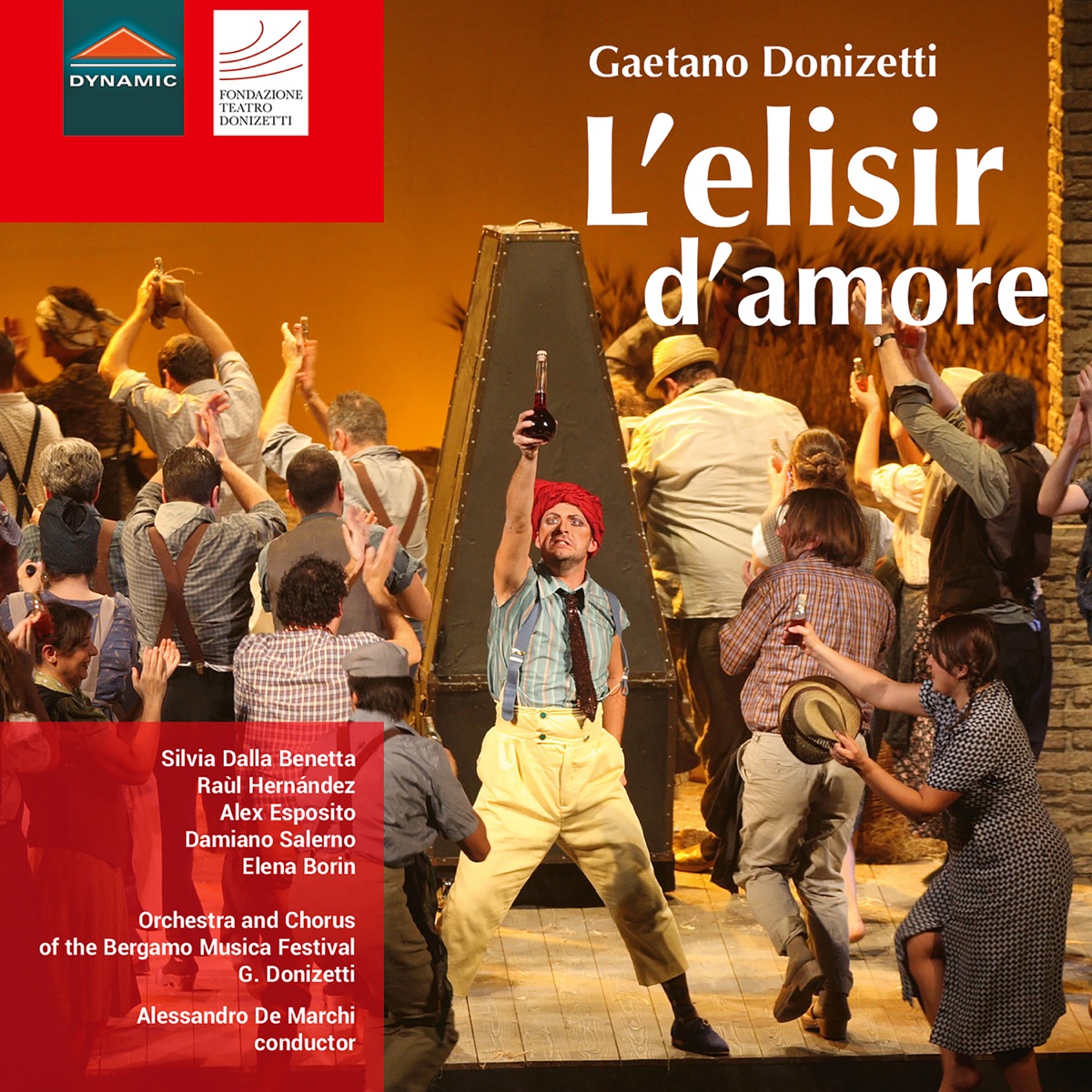 Donizetti: L'elisir d'amore (Live) by Silvia Dalla Benetta, Elena Borin, Raúl Hernández, Damiano Salerno, Alex Esposito, Bergamo Musica Festival Orchestra & Alessandro De Marchi album cover