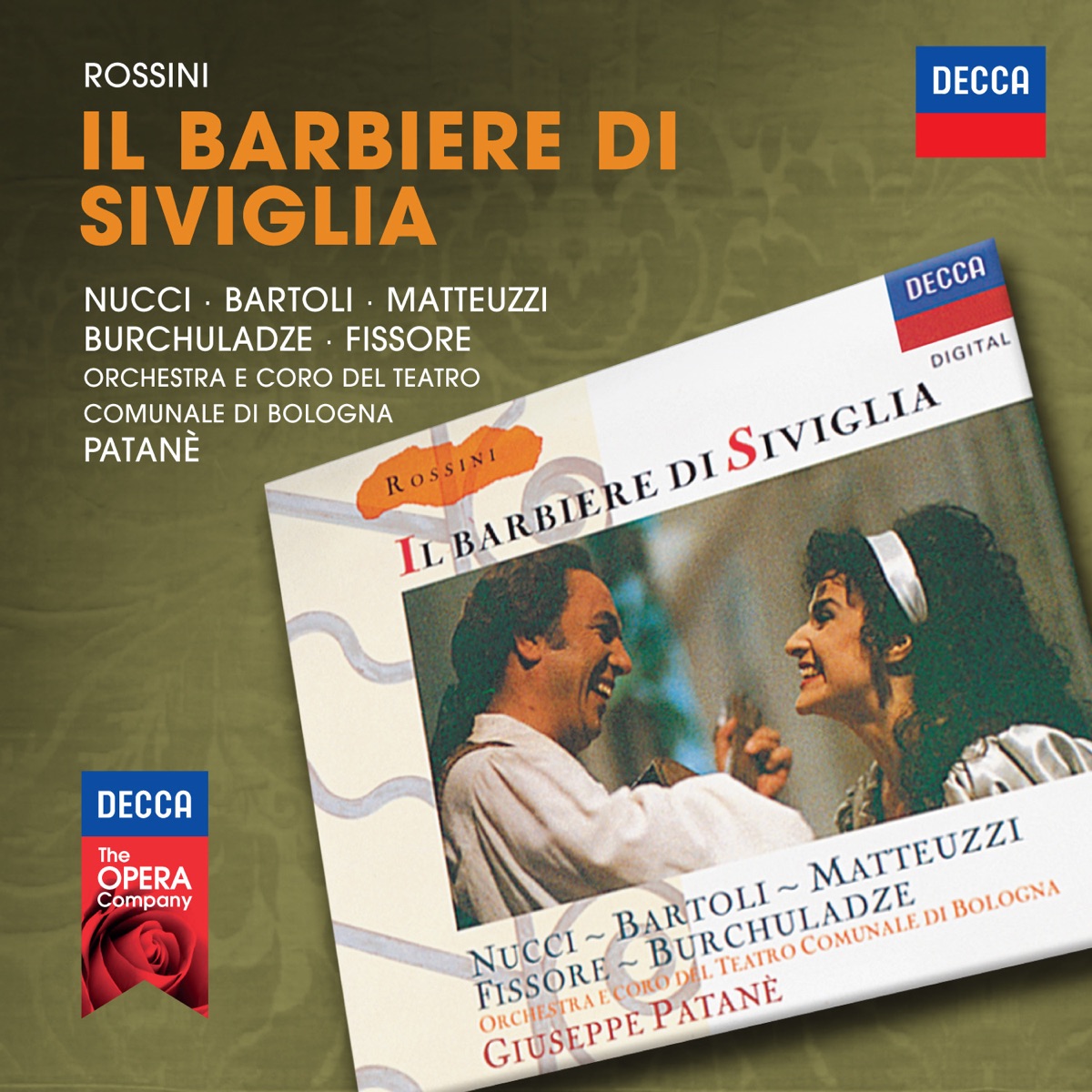 Rossini: Il barbiere di Siviglia by Leo Nucci, Cecilia Bartoli, William Mateuzzi, Paata Burchuladze, Enrico Fissore, Coro del Teatro Comunale di Bologna, Orchestra del Teatro Comunale di Bologna & Giuseppe Patanè album cover