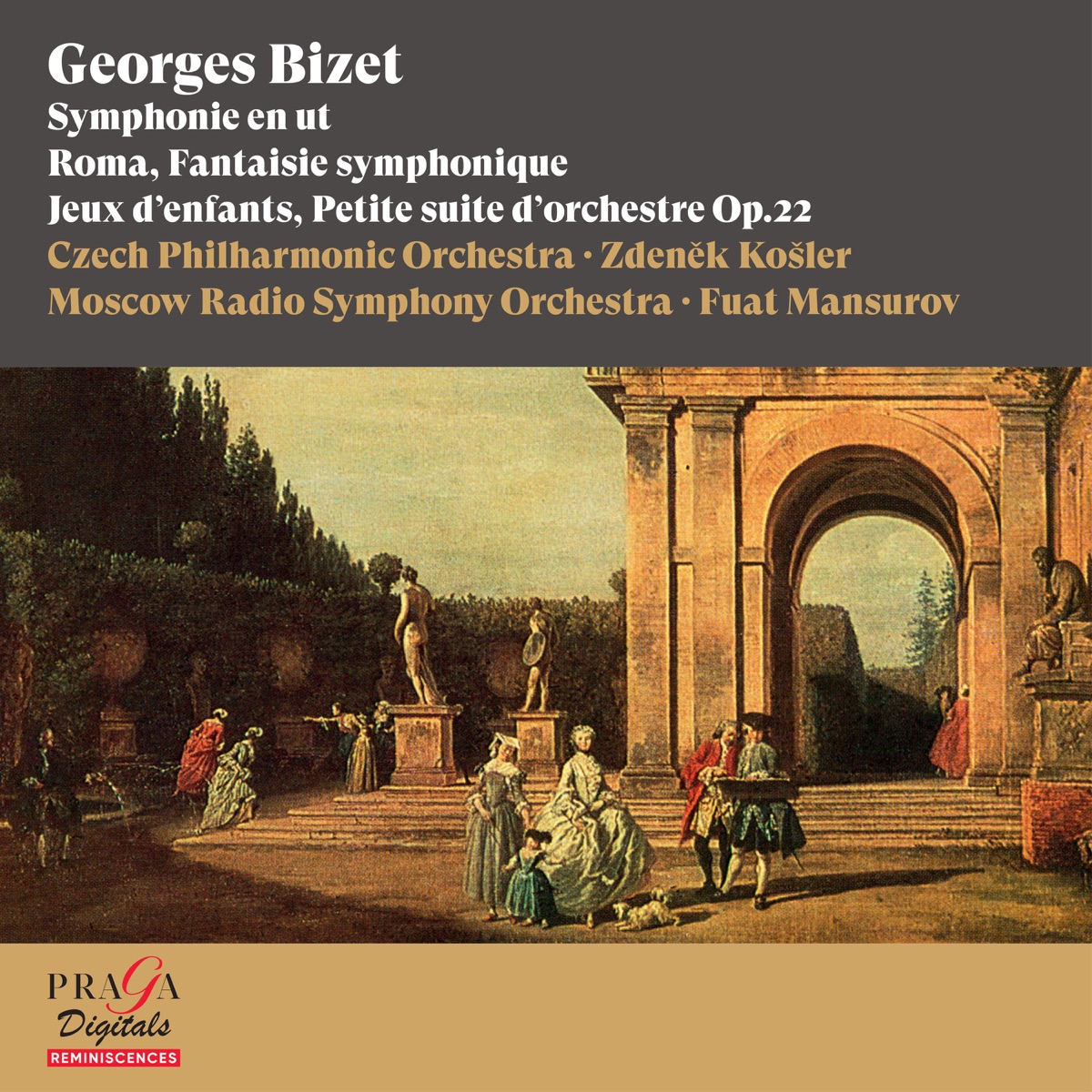 Georges Bizet: Symphonie en Ut, Roma, Jeux d'enfants by Czech Philharmonic, Zdenek Kosler, Moscow Radio Symphony Orchestra & Fuat Mansurov album cover