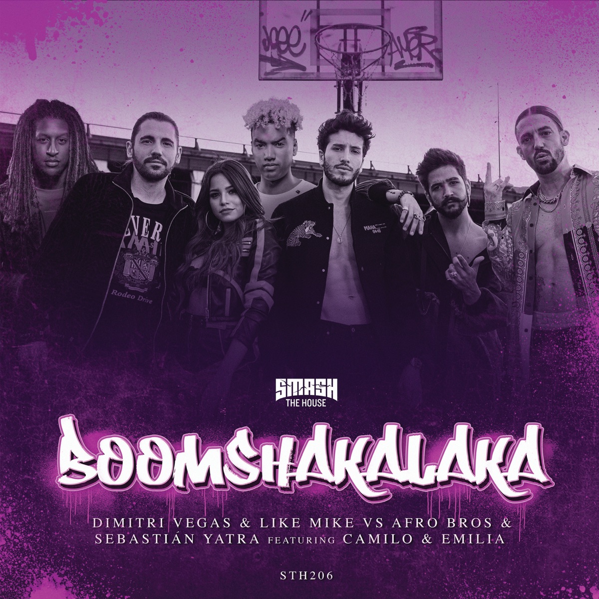 Boomshakalaka (feat. Camilo & Emilia) - Single by Dimitri Vegas & Like Mike, Afro Bros & Sebastián Yatra album cover