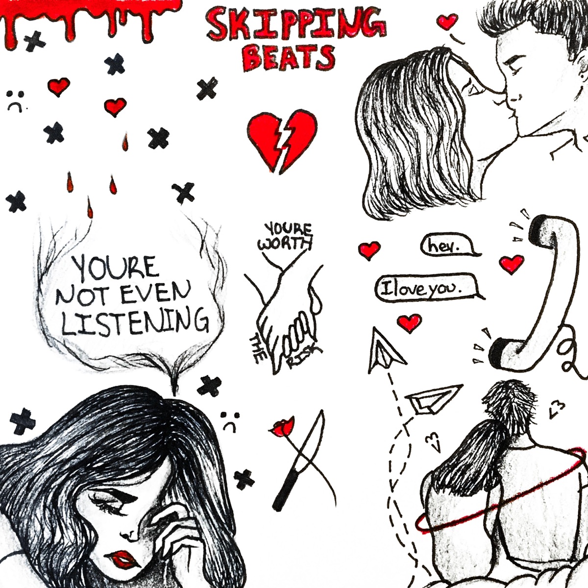 Skipping Beats - Single by Kai Stevens & Under The Lights album cover