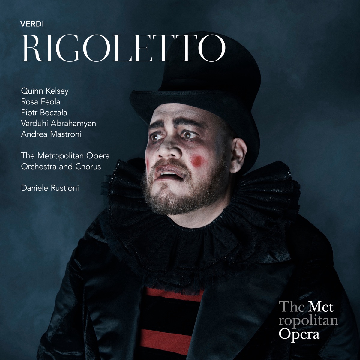 Verdi: Rigoletto (Recorded Live at the Met - January 29, 2022) by Quinn Kelsey, Rosa Feola, Piotr Beczala, Varduhi Abrahamyan, Andrea Mastroni, The Metropolitan Opera Orchestra, The Metropolitan Opera Chorus & Daniele Rustioni album cover