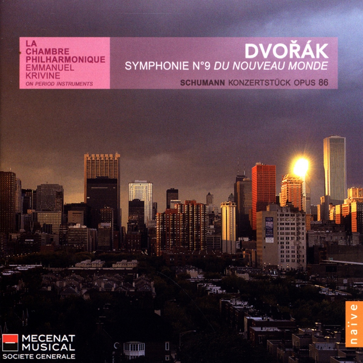 Dvořák: Symphony No. 9 "From the New World" - Schumann: Concertpiece for Four Horns and Orchestra by La Chambre Philharmonique album cover