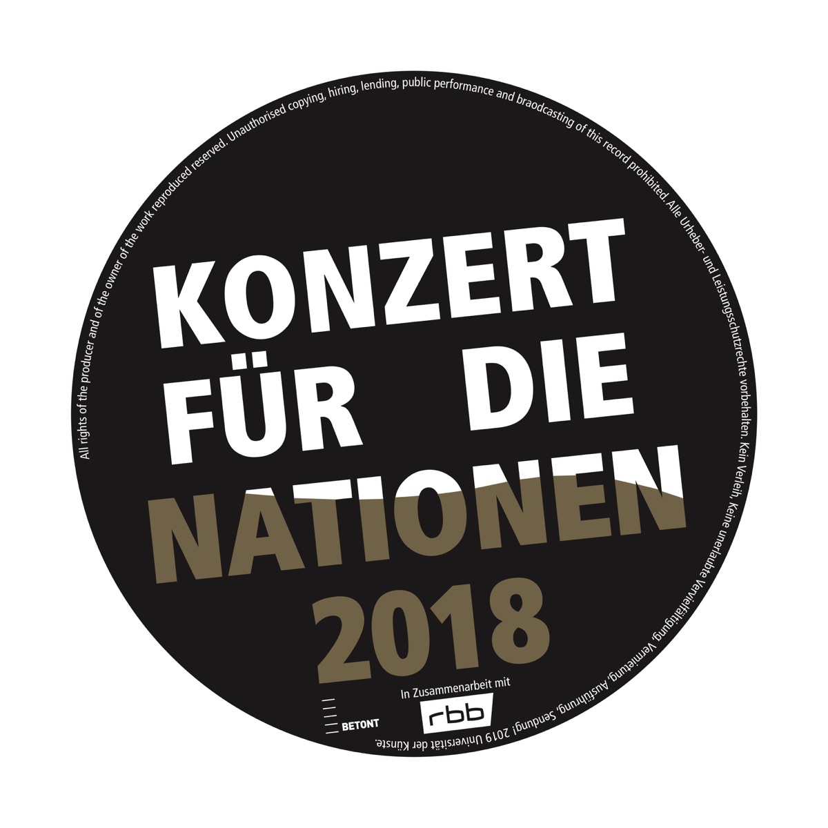Konzert für die Nationen 2018 by Symphonieorchester der Universität der Künste Berlin & Steven Sloane album cover