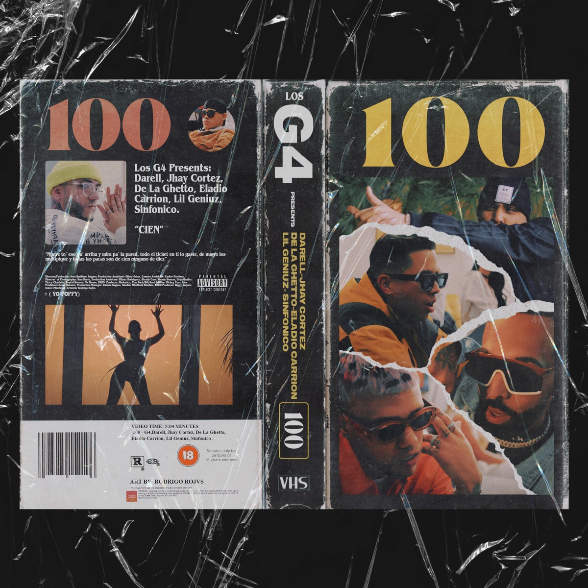 100 (feat. De La Ghetto & Eladio Carrión) - Single by Los G4, JHAYCO & Darell album cover