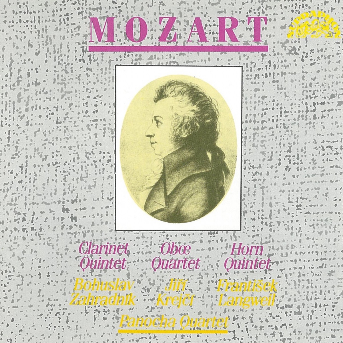 Mozart: Quintet in A Major, Quartet in F Major, Quintet in E Flat Major by Bohuslav Zahradník, Jiri Krejci, Frantisek Langweil & Panocha Quartet album cover