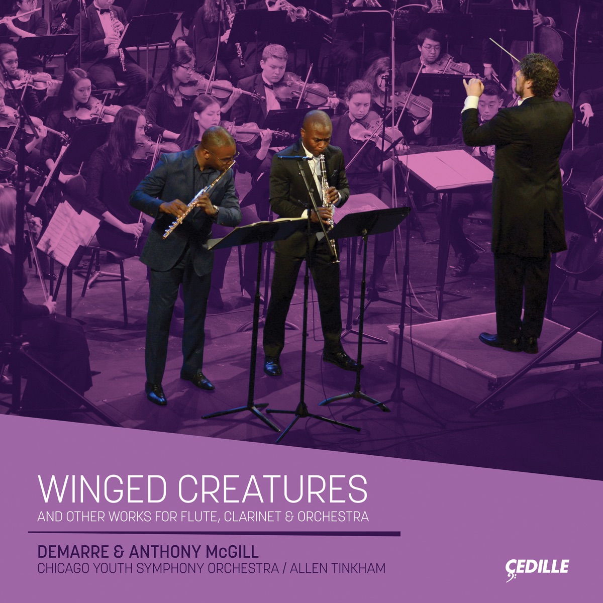 Winged Creatures by Anthony McGill, Demarre Mcgill, Chicago Youth Symphony Orchestra & Allen Tinkham album cover