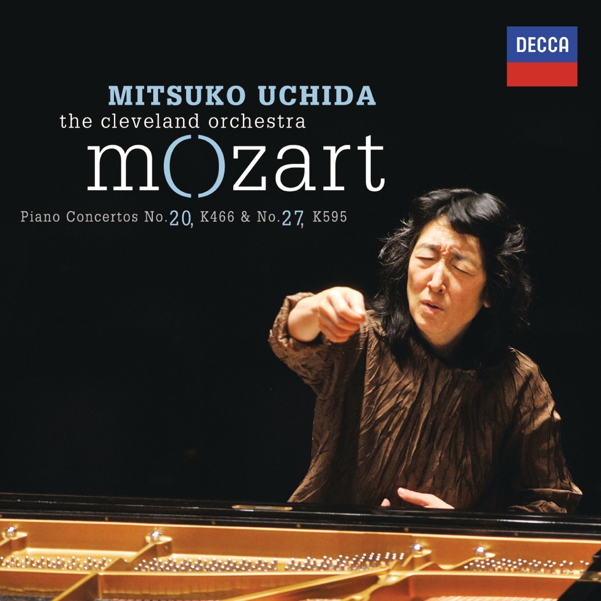 Mozart: Piano Concertos No. 20 in D Minor, K. 466 & No. 27 in B-Flat Major, K. 595 (Live) by Mitsuko Uchida & The Cleveland Orchestra album cover