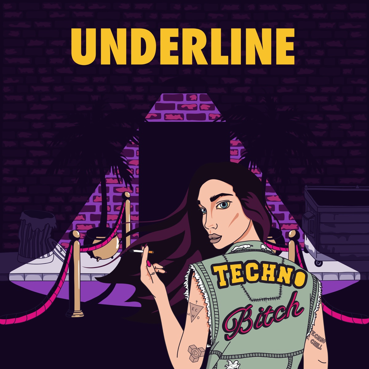 Techno Bitch (feat. Victoria Voss) - Single by Underline album cover