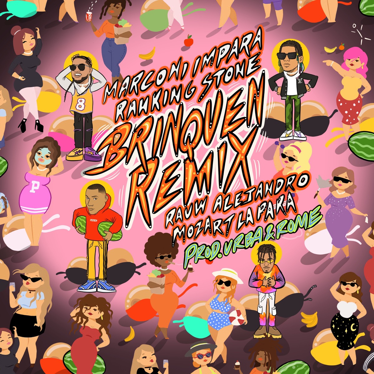 Brinquen (Remix) [feat. Ranking Stone] - Single by Marconi Impara, Rauw Alejandro & Mozart La Para album cover