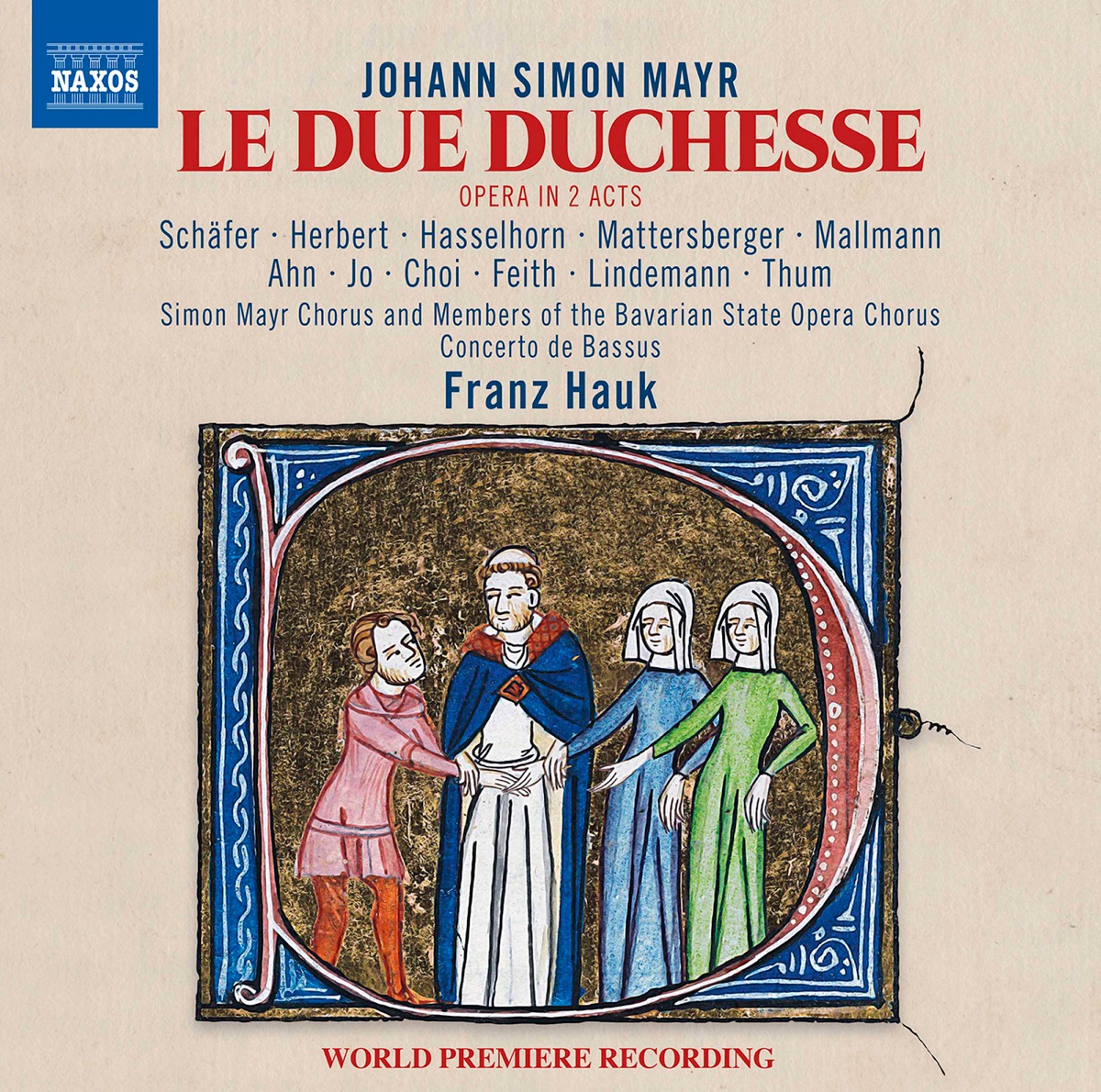 Mayr: Le due duchesse by Markus Schäfer, Tina Marie Herbert, Samuel Hasselhorn, Andreas Mattersberger, Concerto de Bassus & Franz Hauk album cover