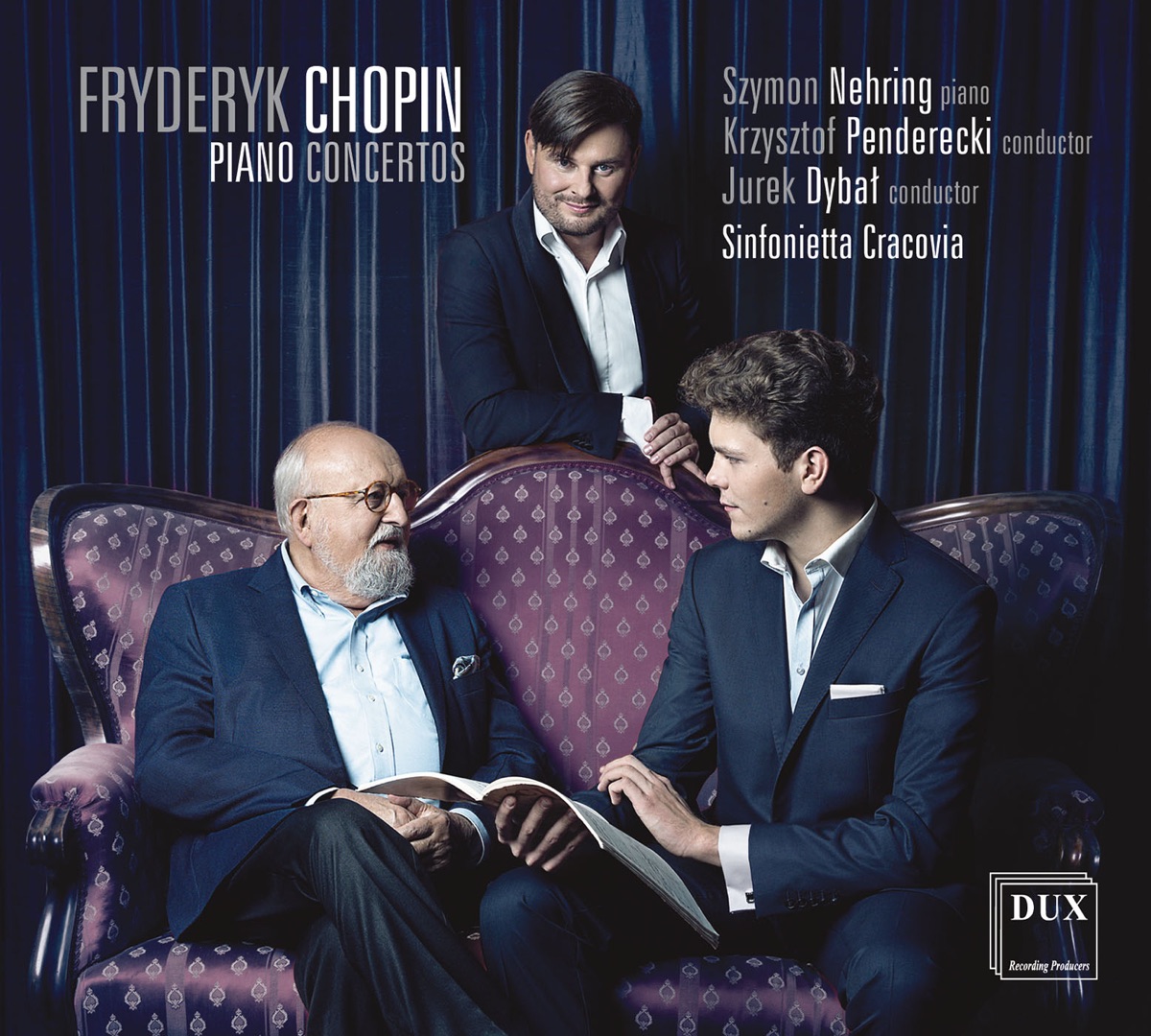 Chopin: Piano Concertos, Opp. 11 & 21 by Szymon Nehring, Sinfonietta Cracovia, Krzysztof Penderecki & Jurek Dybal album cover