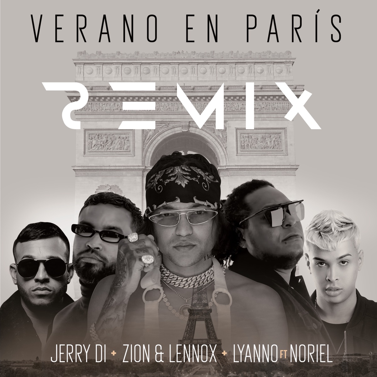 Verano en París (Remix) [feat. Noriel] - Single by Jerry Di, Zion & Lennox & Lyanno album cover