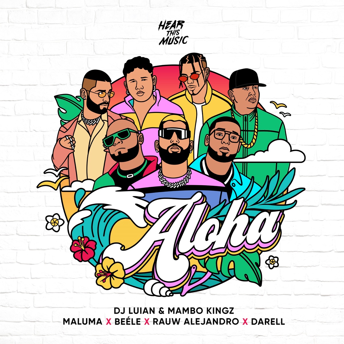 Aloha (feat. Darell, Mambo Kingz & DJ Luian) - Single by Maluma, Rauw Alejandro & Beéle album cover