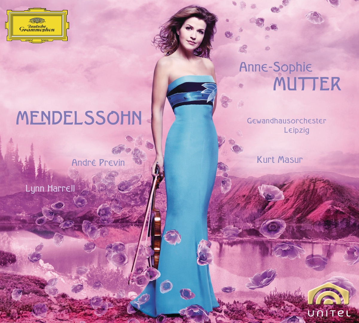 Mendelssohn: Violin Concerto, Op. 64, Piano Trio, Op. 49 & Violin Sonata in F Major by Anne-Sophie Mutter, André Previn & Gewandhausorchester Leipzig album cover