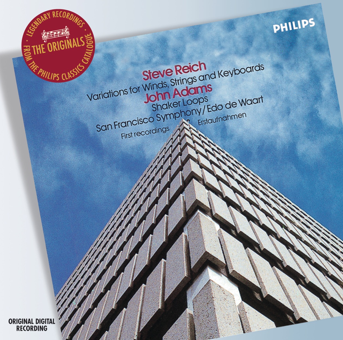 Adams: Shaker Loops by Edo de Waart & San Francisco Symphony album cover