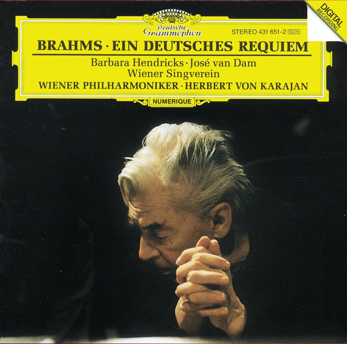 Brahms: Ein Deutsches Requiem, Op. 45 by Herbert von Karajan, Wiener Singverein & Vienna Philharmonic album cover