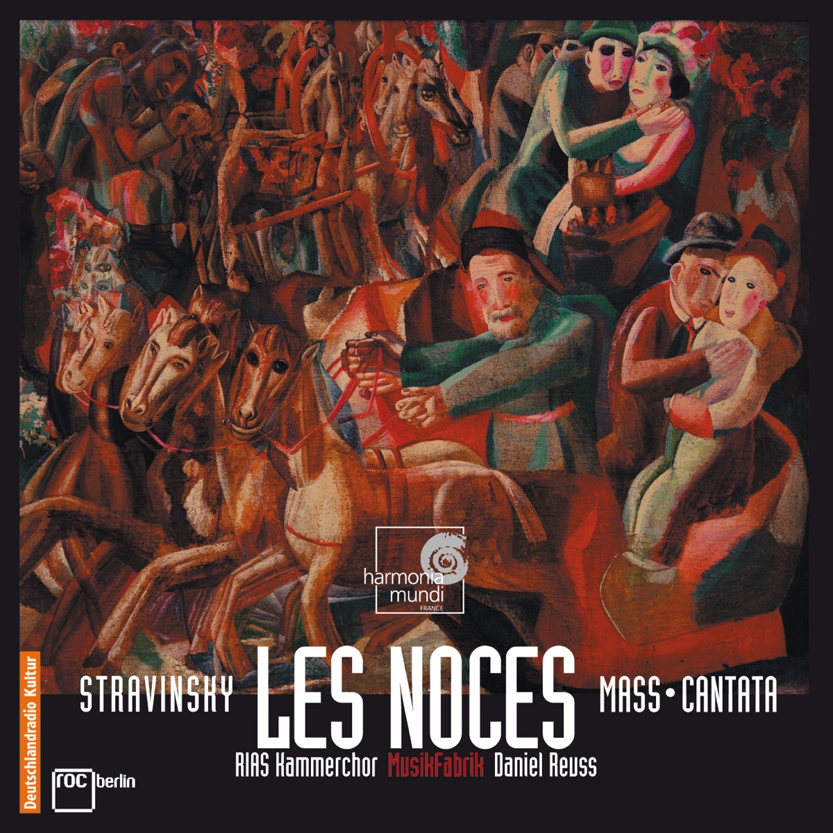 Stravinsky: Les noces, Mass, Çantata by Daniel Reuss, RIAS Kammerchor & Ensemble musikFabrik album cover