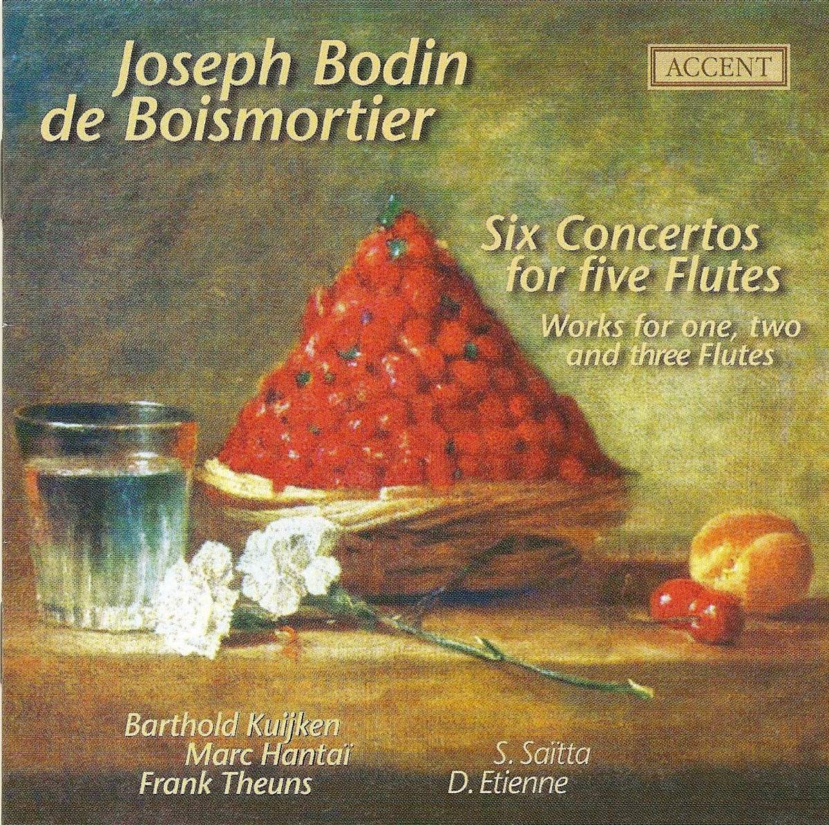 Boismortier: Six Concertos for Five Flute by Barthold Kuijken, Marc Hantaï, Frank Theuns, Serge Saitta & Danielle Etienne album cover